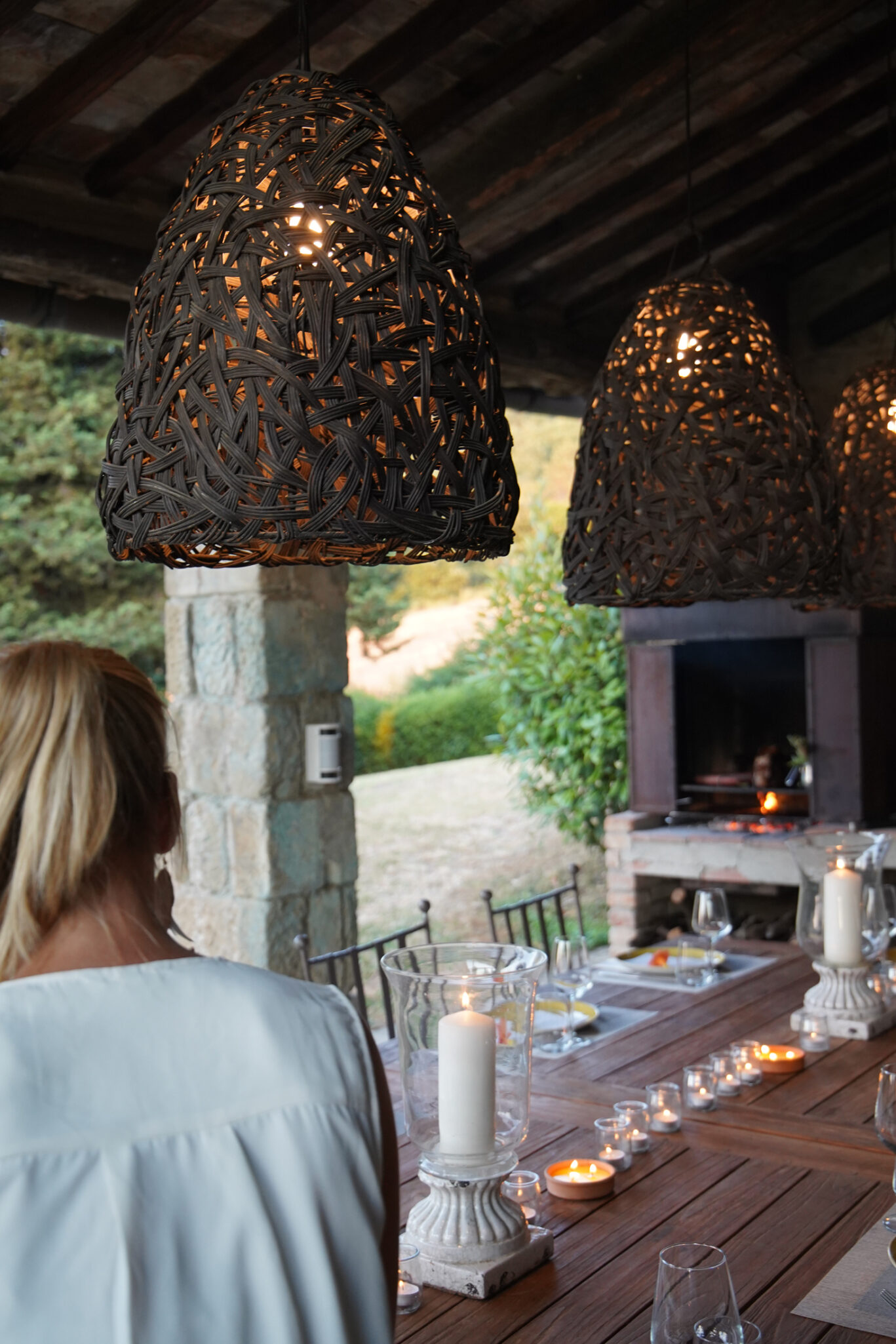 Tailored events private event catering Tuscany laying table for dinner