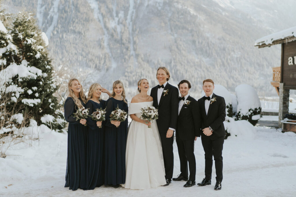 Couple just got married in chamonix