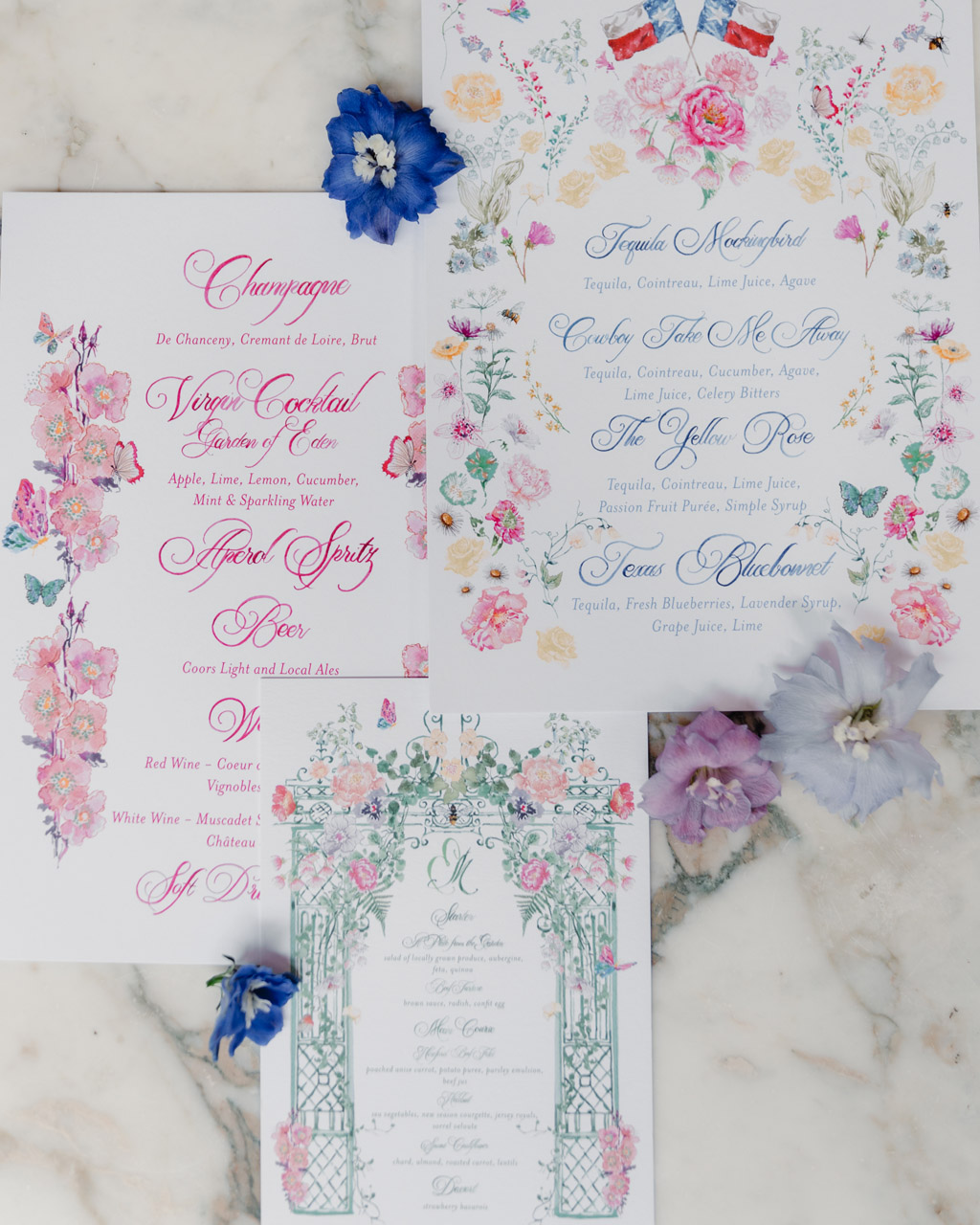 Cotswolds wedding planner tips and menu cards