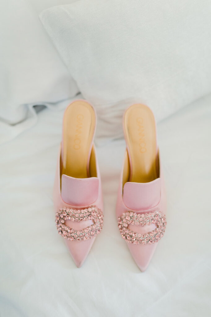 Close up of Brides shoes