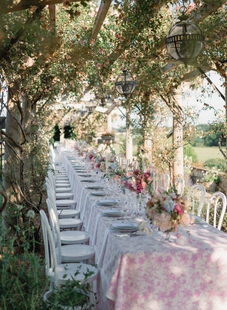 Event management dressed wedding table