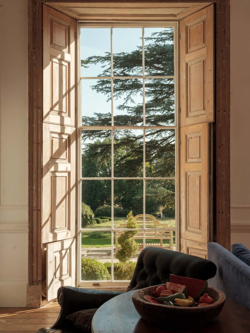 View out of country house window in England Berkshire